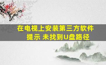 在电视上安装第三方软件 提示 未找到U盘路径